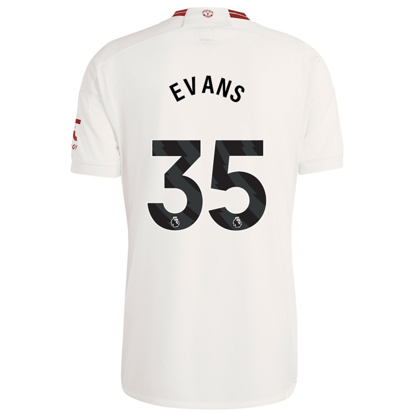 Niño Camiseta Jonny Evans #35 Blanco Equipación Tercera 2023/24 La Camisa