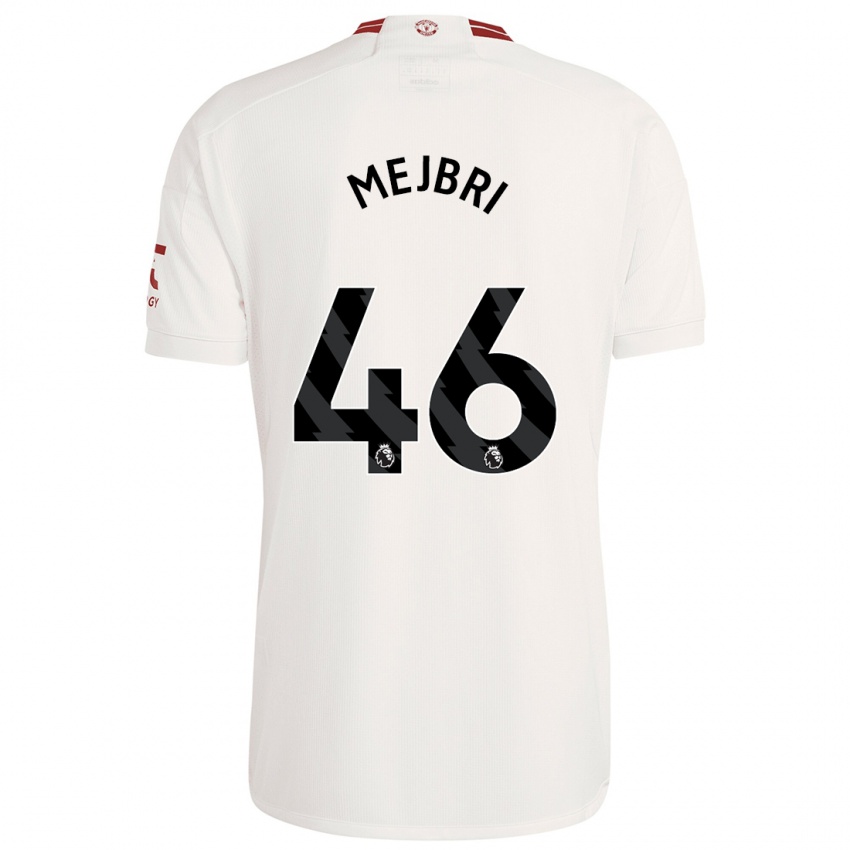 Niño Camiseta Hannibal Mejbri #46 Blanco Equipación Tercera 2023/24 La Camisa