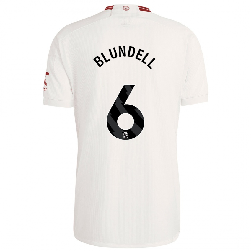 Niño Camiseta Hannah Blundell #6 Blanco Equipación Tercera 2023/24 La Camisa