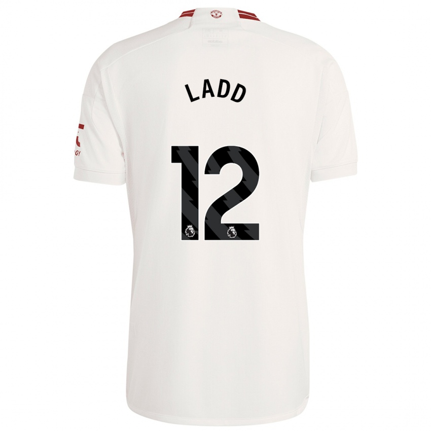 Niño Camiseta Hayley Ladd #12 Blanco Equipación Tercera 2023/24 La Camisa