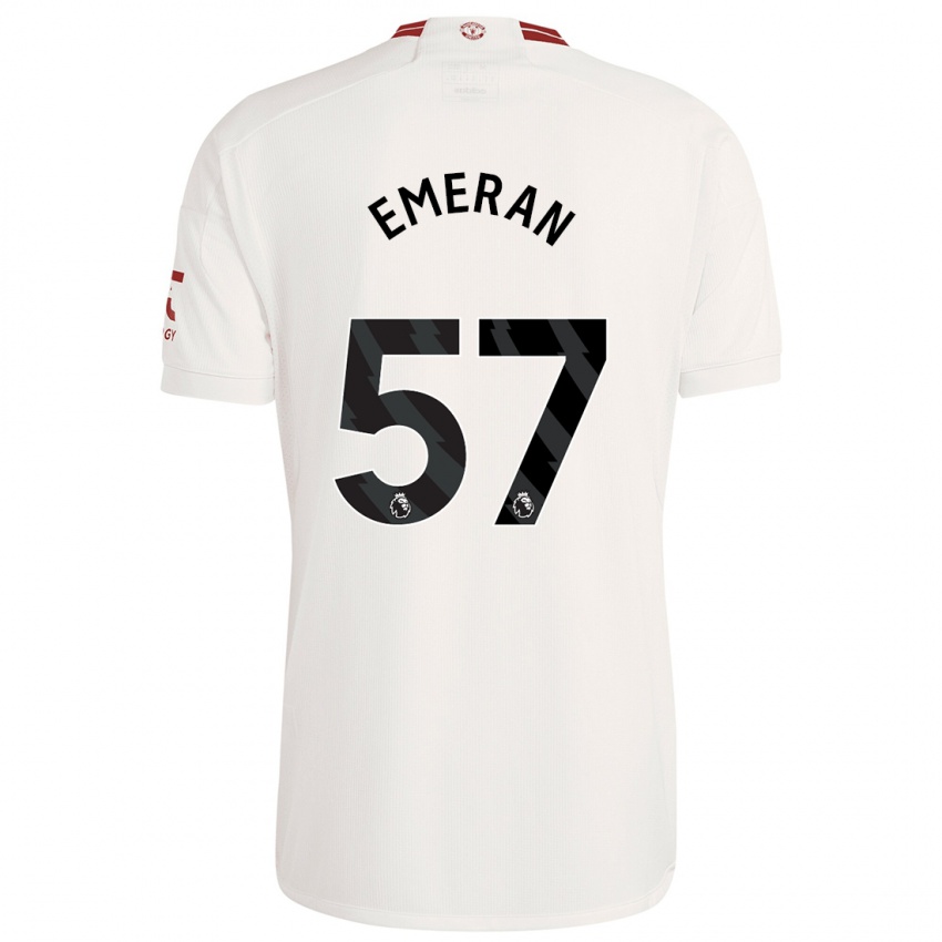 Niño Camiseta Noam Emeran #57 Blanco Equipación Tercera 2023/24 La Camisa