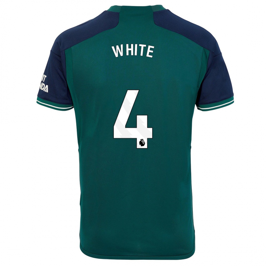 Niño Camiseta Ben White #4 Verde Equipación Tercera 2023/24 La Camisa