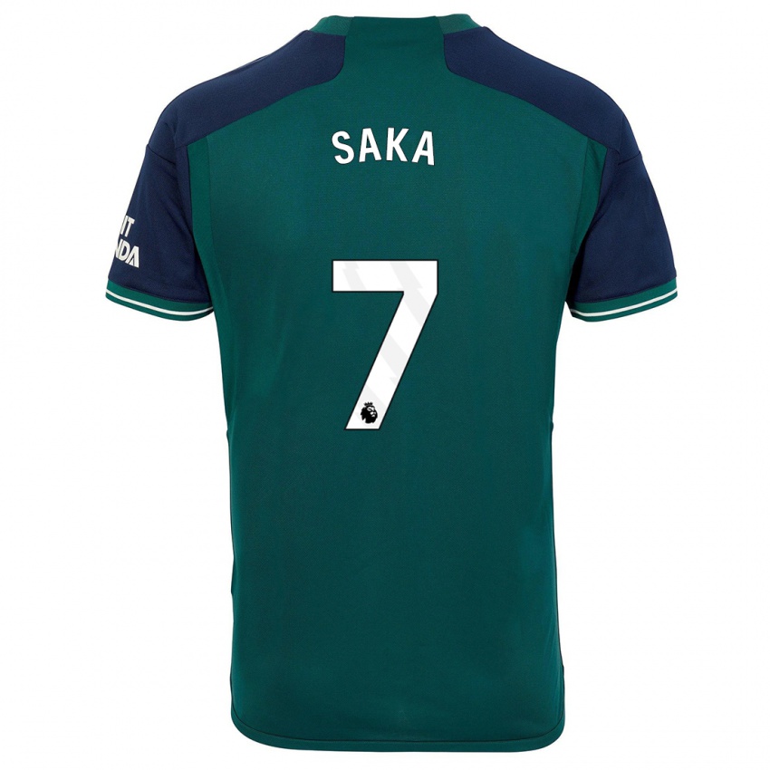 Niño Camiseta Bukayo Saka #7 Verde Equipación Tercera 2023/24 La Camisa