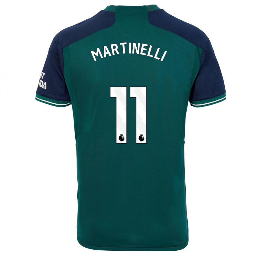 Niño Camiseta Gabriel Martinelli #11 Verde Equipación Tercera 2023/24 La Camisa