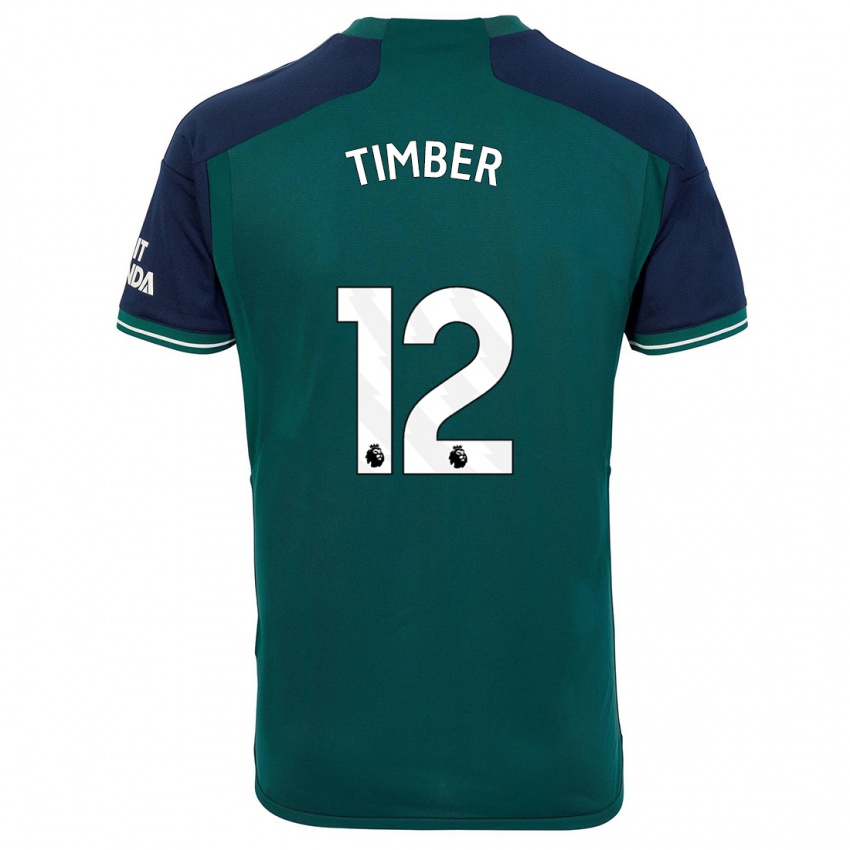 Niño Camiseta Jurrien Timber #12 Verde Equipación Tercera 2023/24 La Camisa