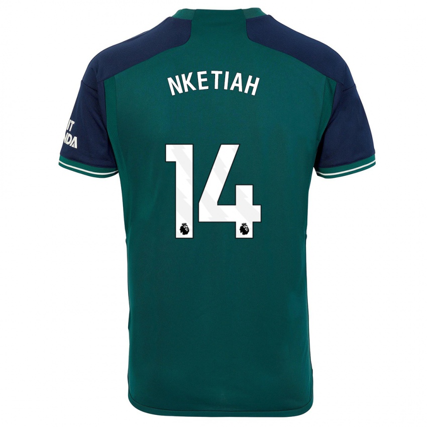 Niño Camiseta Eddie Nketiah #14 Verde Equipación Tercera 2023/24 La Camisa