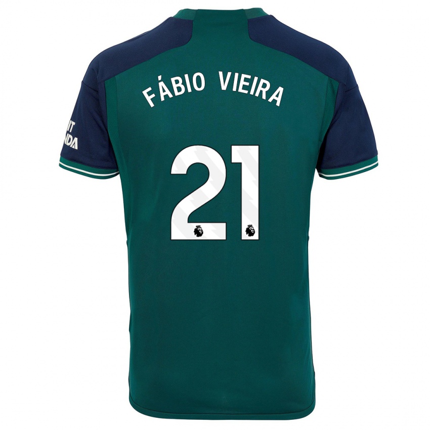 Niño Camiseta Fabio Vieira #21 Verde Equipación Tercera 2023/24 La Camisa