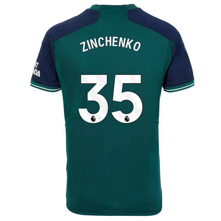 Niño Camiseta Oleksandr Zinchenko #35 Verde Equipación Tercera 2023/24 La Camisa