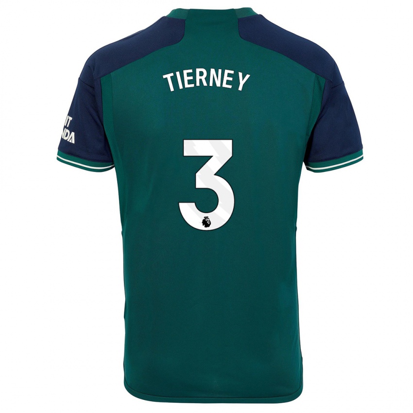 Niño Camiseta Kieran Tierney #3 Verde Equipación Tercera 2023/24 La Camisa