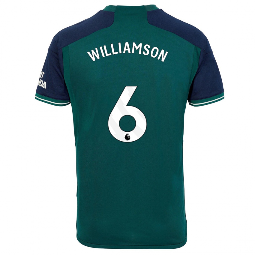 Niño Camiseta Leah Williamson #6 Verde Equipación Tercera 2023/24 La Camisa