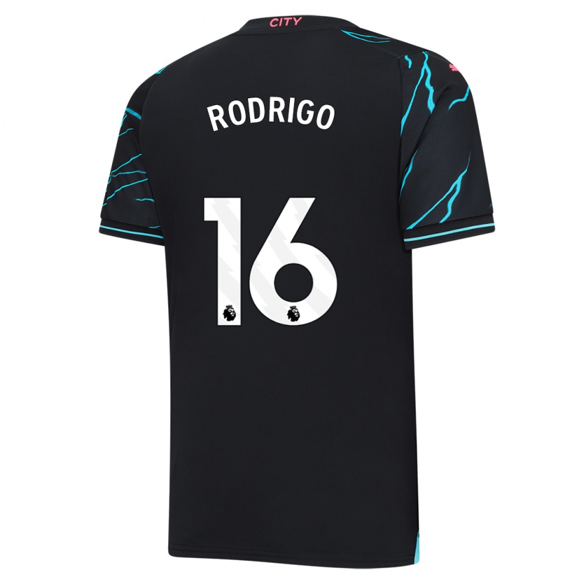 Niño Camiseta Rodrigo Hernandez #16 Azul Oscuro Equipación Tercera 2023/24 La Camisa