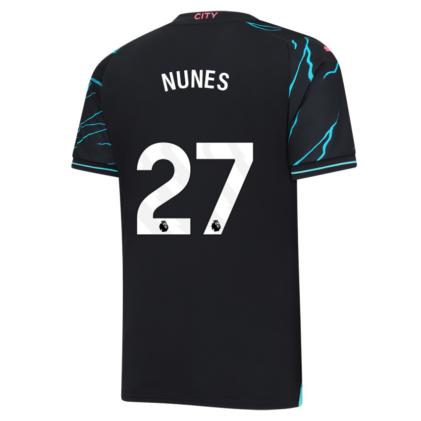 Niño Camiseta Matheus Nunes #27 Azul Oscuro Equipación Tercera 2023/24 La Camisa