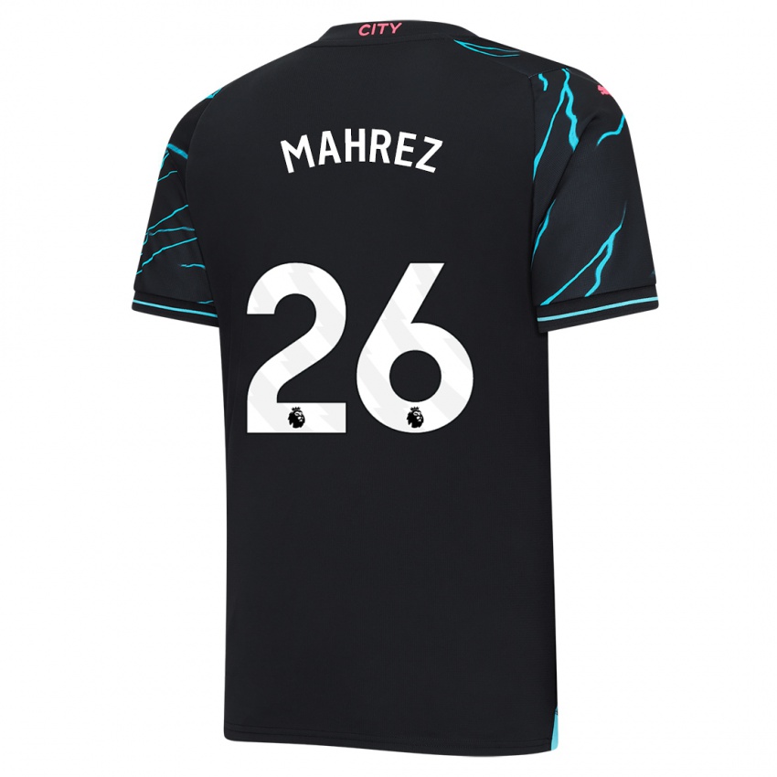 Niño Camiseta Riyad Mahrez #26 Azul Oscuro Equipación Tercera 2023/24 La Camisa