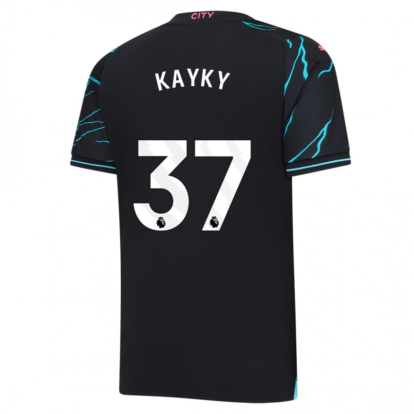 Niño Camiseta Kayky #37 Azul Oscuro Equipación Tercera 2023/24 La Camisa