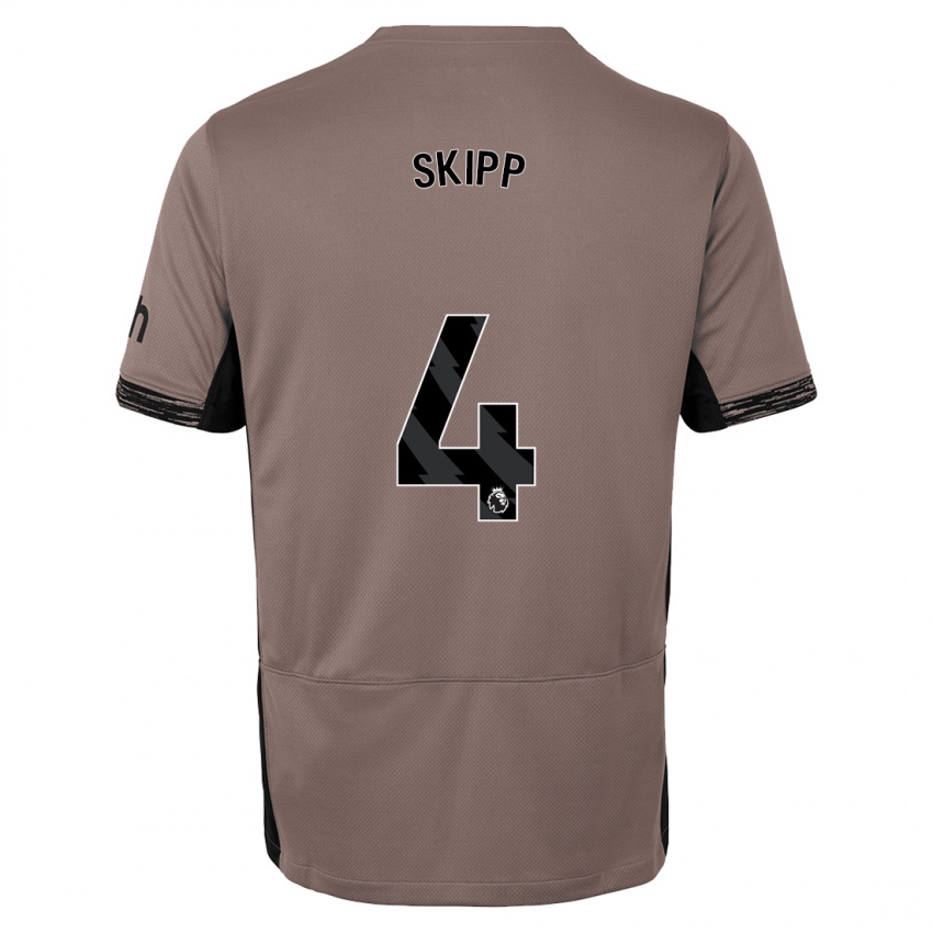 Niño Camiseta Oliver Skipp #4 Beige Obscuro Equipación Tercera 2023/24 La Camisa