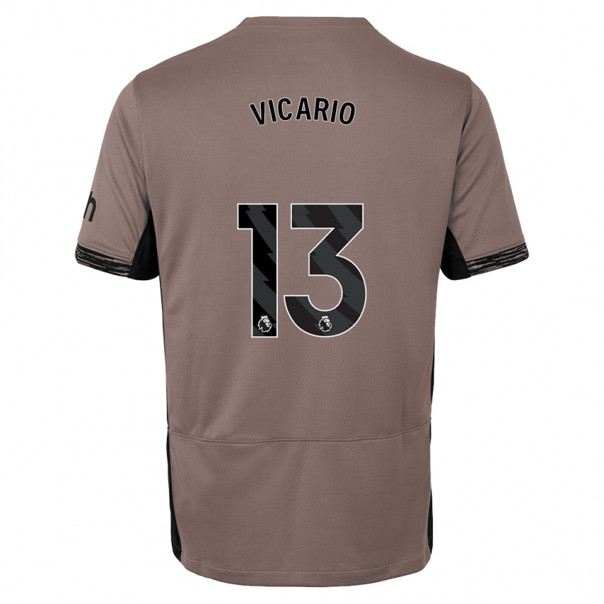 Niño Camiseta Guglielmo Vicario #13 Beige Obscuro Equipación Tercera 2023/24 La Camisa
