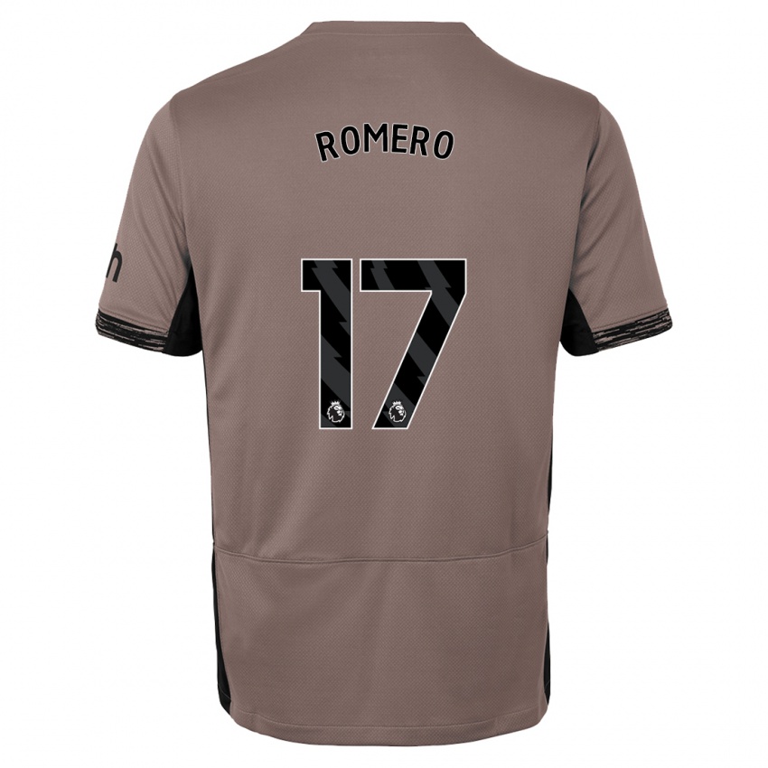 Niño Camiseta Cristian Romero #17 Beige Obscuro Equipación Tercera 2023/24 La Camisa