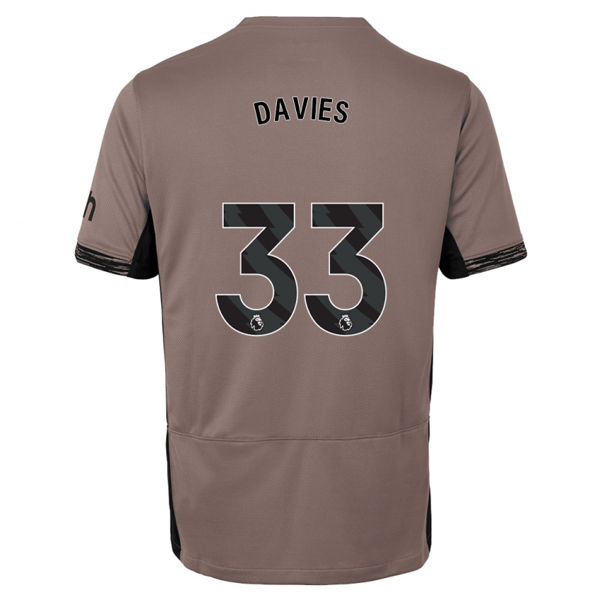 Niño Camiseta Ben Davies #33 Beige Obscuro Equipación Tercera 2023/24 La Camisa