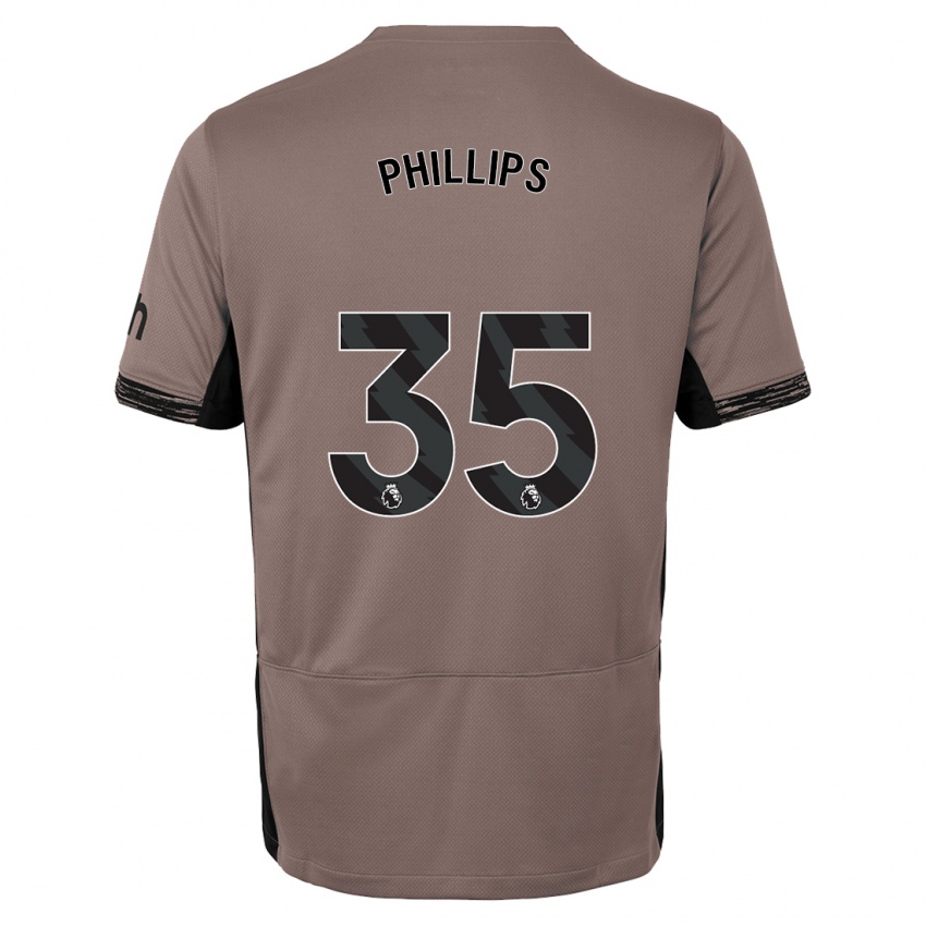 Niño Camiseta Ashley Phillips #35 Beige Obscuro Equipación Tercera 2023/24 La Camisa