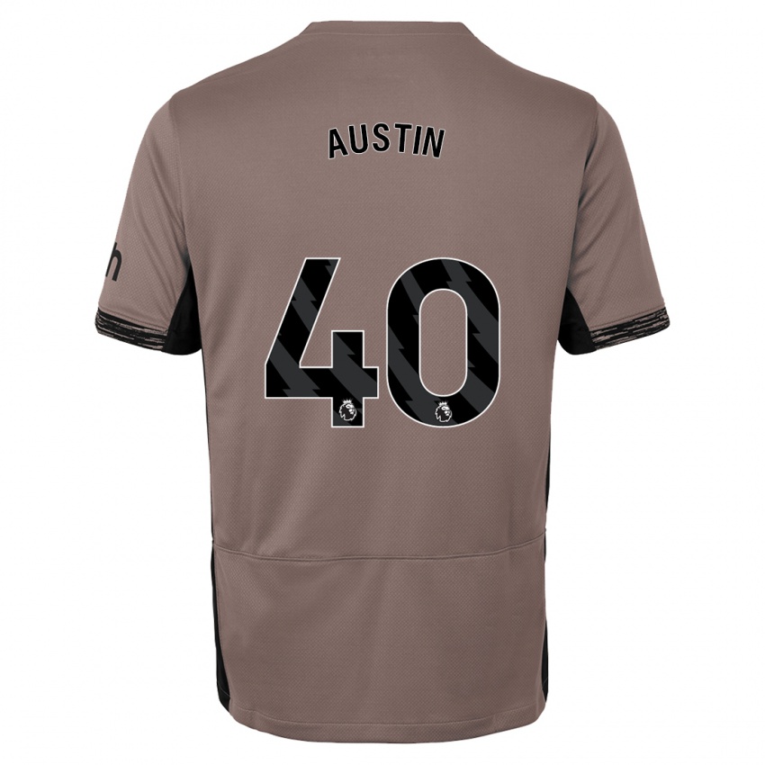 Niño Camiseta Brandon Austin #40 Beige Obscuro Equipación Tercera 2023/24 La Camisa