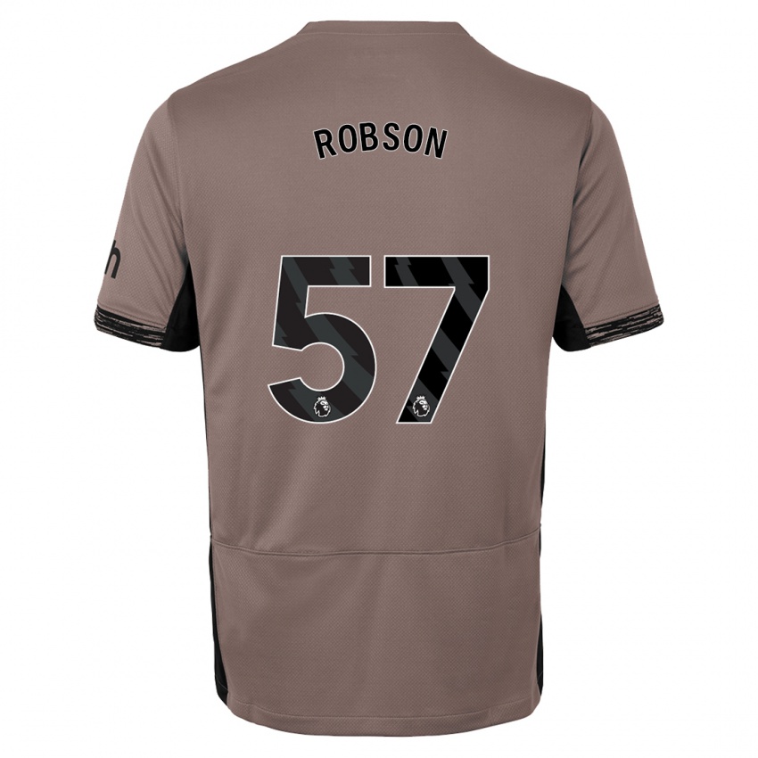 Niño Camiseta Max Robson #57 Beige Obscuro Equipación Tercera 2023/24 La Camisa