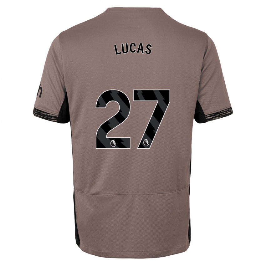 Niño Camiseta Lucas Moura #27 Beige Obscuro Equipación Tercera 2023/24 La Camisa