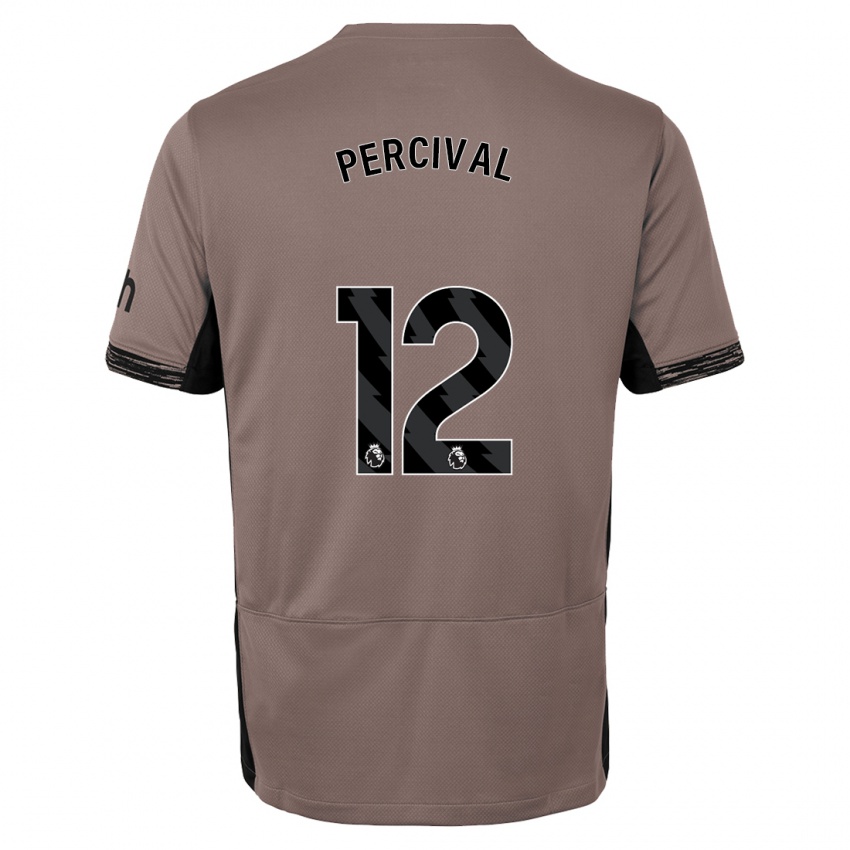 Niño Camiseta Ria Percival #12 Beige Obscuro Equipación Tercera 2023/24 La Camisa