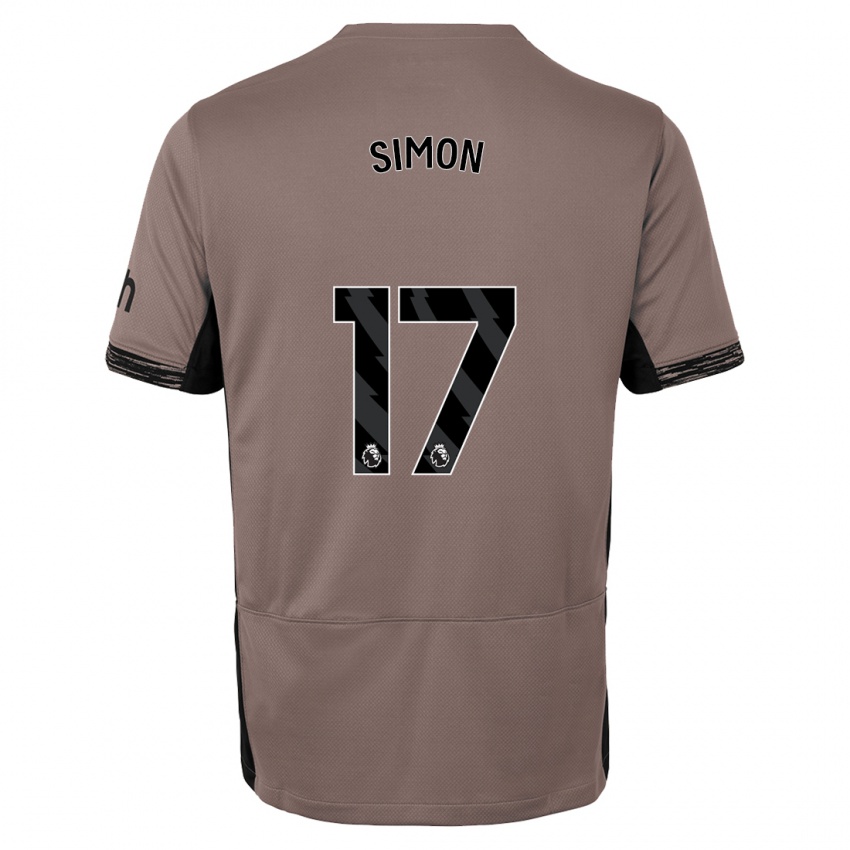 Niño Camiseta Kyah Simon #17 Beige Obscuro Equipación Tercera 2023/24 La Camisa