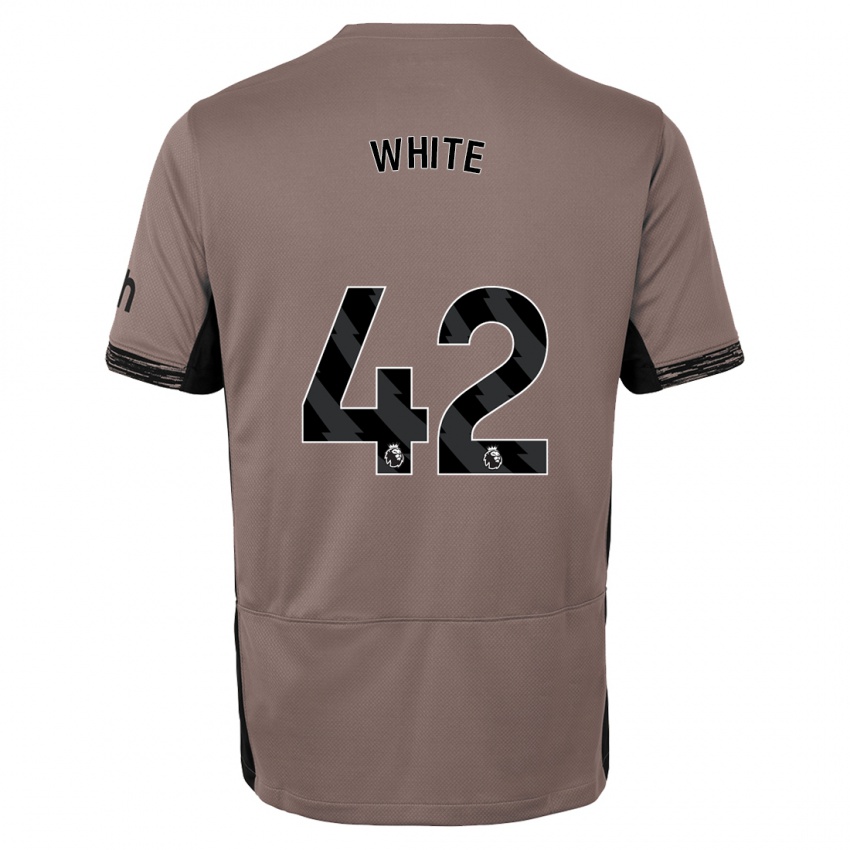Niño Camiseta Harvey White #42 Beige Obscuro Equipación Tercera 2023/24 La Camisa