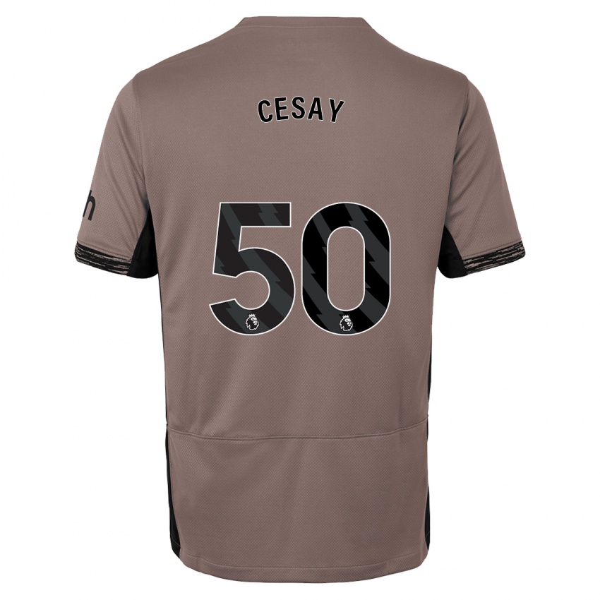 Niño Camiseta Kallum Cesay #50 Beige Obscuro Equipación Tercera 2023/24 La Camisa