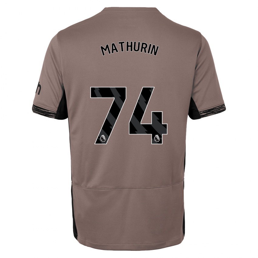 Niño Camiseta Roshaun Mathurin #74 Beige Obscuro Equipación Tercera 2023/24 La Camisa