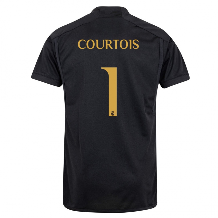 Niño Camiseta Thibaut Courtois #1 Negro Equipación Tercera 2023/24 La Camisa