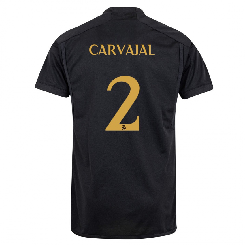 Niño Camiseta Daniel Carvajal #2 Negro Equipación Tercera 2023/24 La Camisa