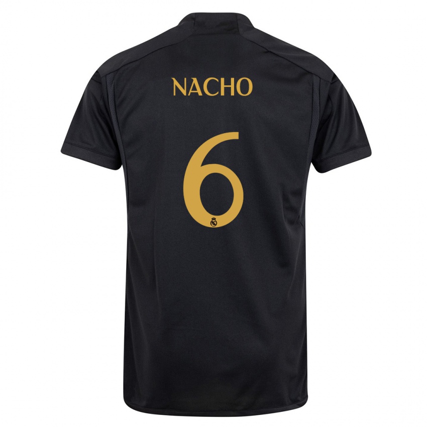 Niño Camiseta Nacho Fernandez #6 Negro Equipación Tercera 2023/24 La Camisa