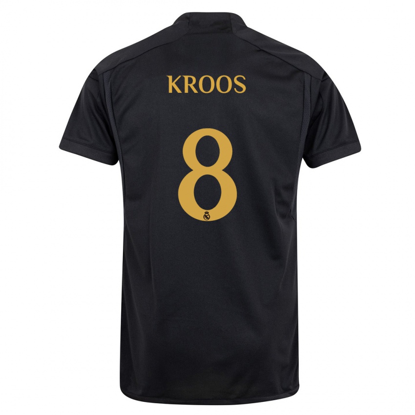 Niño Camiseta Toni Kroos #8 Negro Equipación Tercera 2023/24 La Camisa