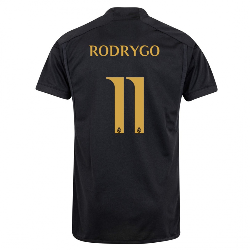Niño Camiseta Rodrygo #11 Negro Equipación Tercera 2023/24 La Camisa