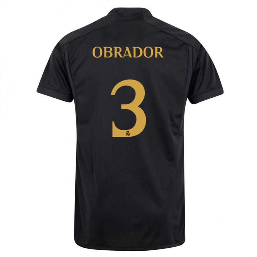 Niño Camiseta Rafel Obrador #3 Negro Equipación Tercera 2023/24 La Camisa