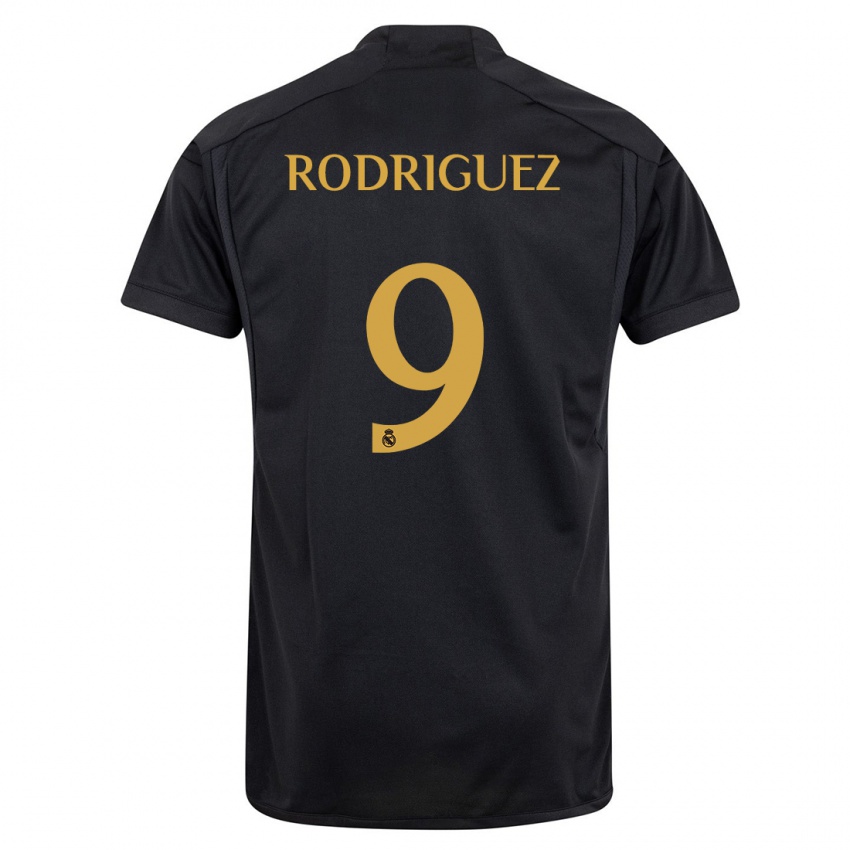 Niño Camiseta Alvaro Rodriguez #9 Negro Equipación Tercera 2023/24 La Camisa
