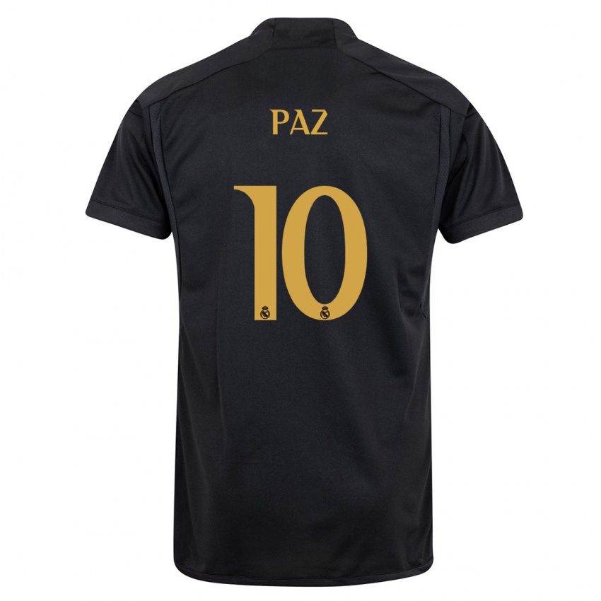 Niño Camiseta Nico Paz #10 Negro Equipación Tercera 2023/24 La Camisa
