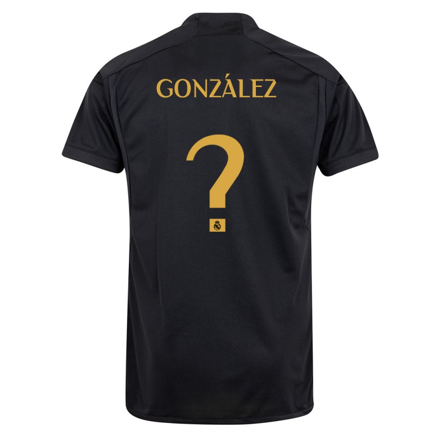 Niño Camiseta Fran González #0 Negro Equipación Tercera 2023/24 La Camisa