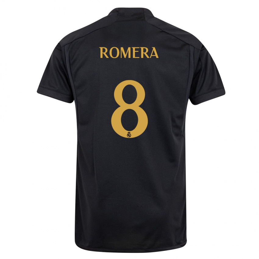 Niño Camiseta Miguel Romera #8 Negro Equipación Tercera 2023/24 La Camisa