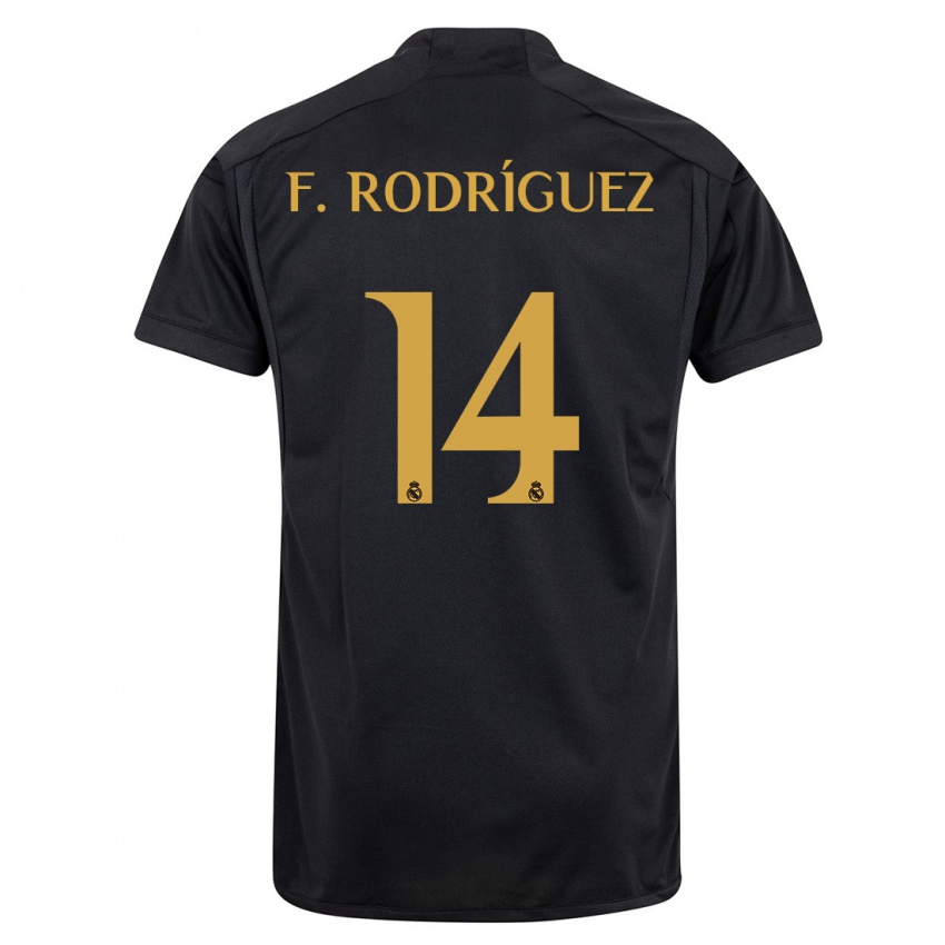 Niño Camiseta Fer Rodríguez #14 Negro Equipación Tercera 2023/24 La Camisa