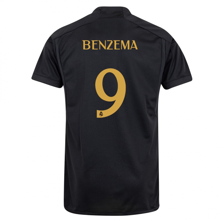 Niño Camiseta Karim Benzema #9 Negro Equipación Tercera 2023/24 La Camisa