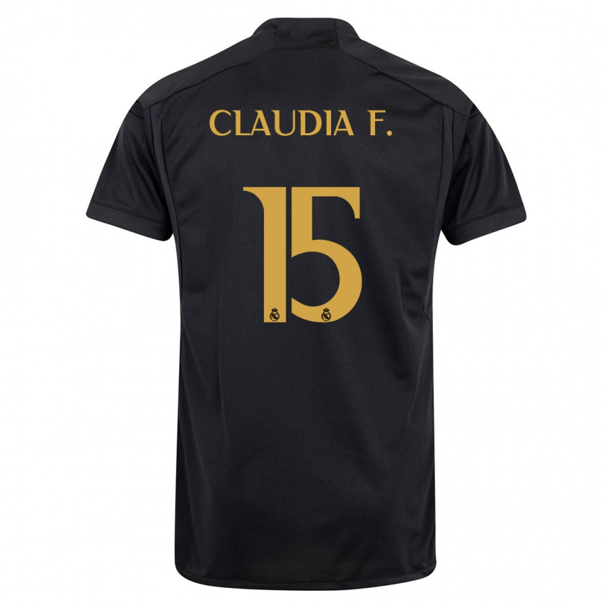 Niño Camiseta Claudia Florentino #15 Negro Equipación Tercera 2023/24 La Camisa