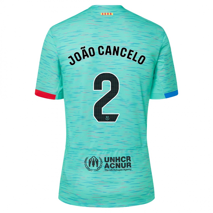 Niño Camiseta Joao Cancelo #2 Aguamarina Clara Equipación Tercera 2023/24 La Camisa
