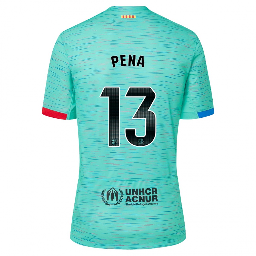 Niño Camiseta Inaki Pena #13 Aguamarina Clara Equipación Tercera 2023/24 La Camisa