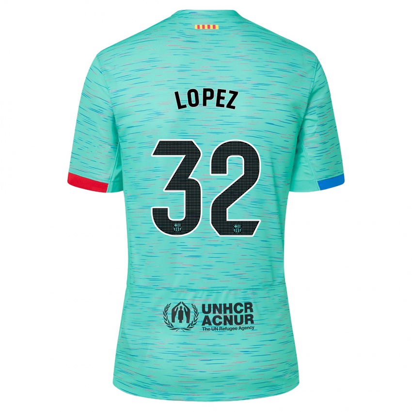 Niño Camiseta Fermin Lopez #32 Aguamarina Clara Equipación Tercera 2023/24 La Camisa