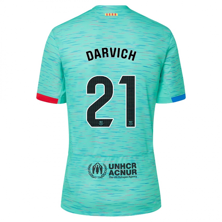 Niño Camiseta Noah Darvich #21 Aguamarina Clara Equipación Tercera 2023/24 La Camisa
