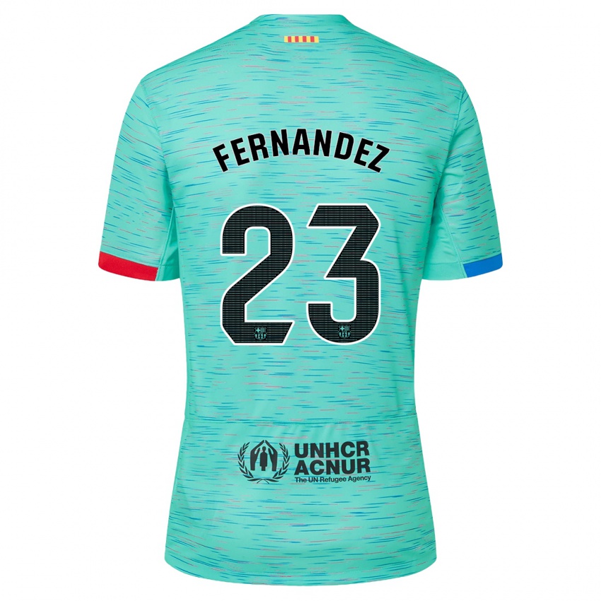 Niño Camiseta Pelayo Fernandez #23 Aguamarina Clara Equipación Tercera 2023/24 La Camisa