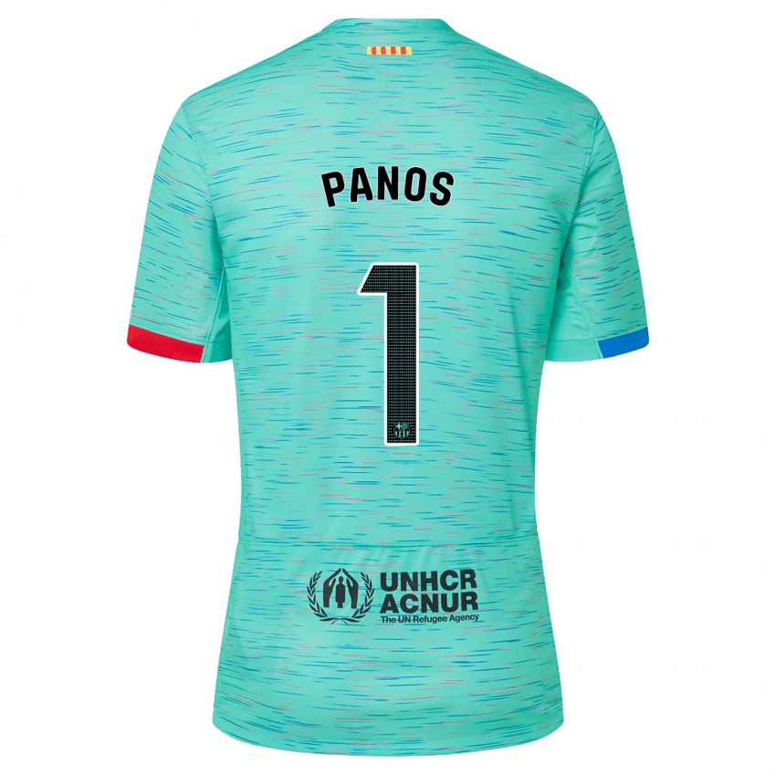 Niño Camiseta Sandra Panos #1 Aguamarina Clara Equipación Tercera 2023/24 La Camisa